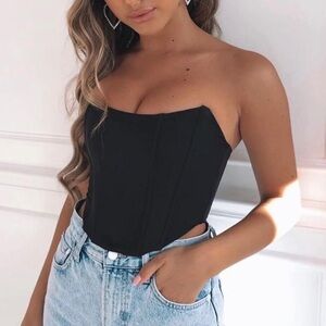 Whitefox strapless black corset